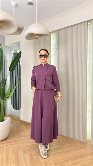 Bordo Bellis Premium Etekli Tensel Modal Takım