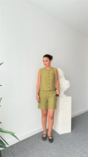Olive Loria Tensel Massi Şortlu Takım