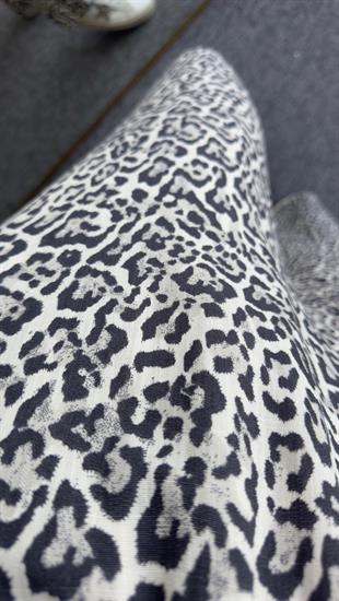 Bel Lastikli Keten Leopar Desen Pantolon