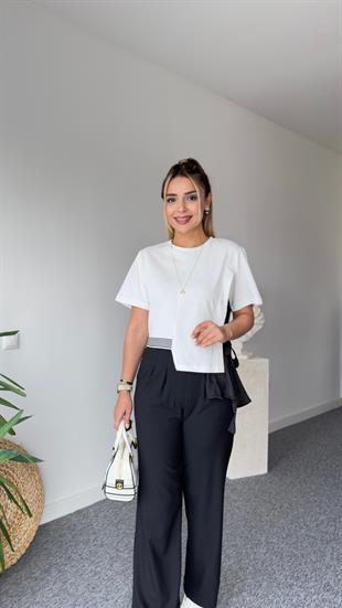 Orj Model Bağlamalı Tshirt