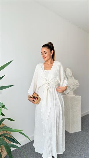 Merla Bej İkili Elbise Takım