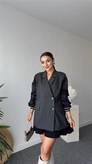 Stachy Paraşüt Garnil Sırt Yazılı Blazer Ceket