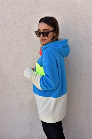 Neon Cep Detaylı Polar Sweat
