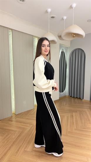 Siyah Corisco Şerit Detaylı Üçlü Takım