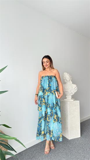 Katlı Straplez Zra Model Elbise 