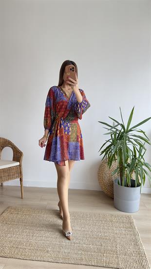Luce Zra Model Etnik Desen Elbise 
