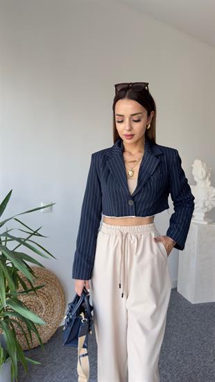 Zra Model Önü Çizgili Crop Ceket