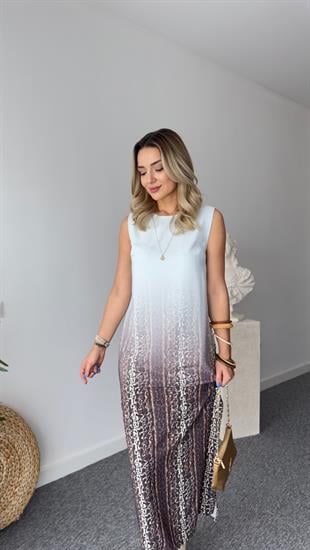 Jegi Marka Model Leopar Desenli Elbise