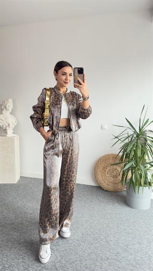 Leopar Baskı Pantolon Ceket Takım
