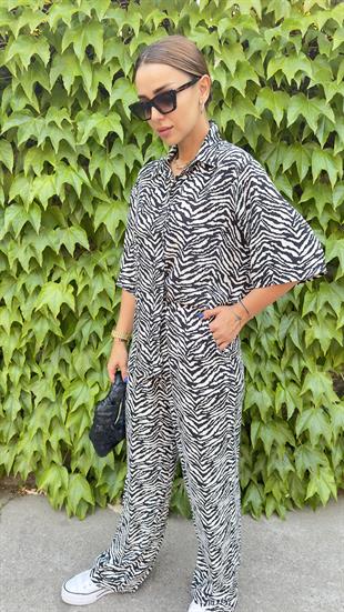 Orj Marka Zebra Desen İkili Takım