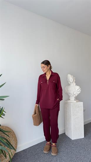 Viba Ntwrk Model Modal Bordo Eşofman Takımı