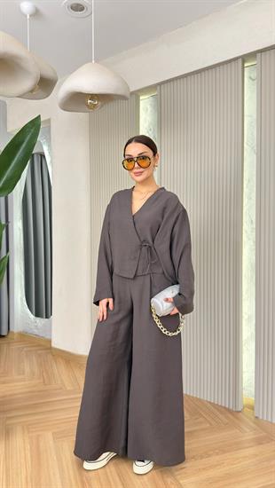 Kahve Blesi Massi Model Kruvaze Takım