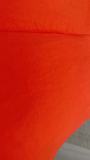 Sırtı Çapraz Detay Turuncu Bluz