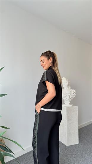 Siyah Tony Premium Taş Detaylı Modal Takım