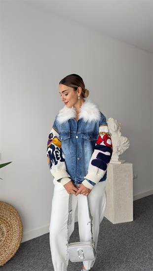 İçi Peluş Özel Üretim Denim Mont
