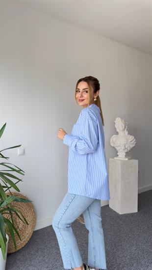 Zra Model Garnili Poplin Gömlek 