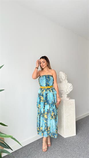 Katlı Straplez Zra Model Elbise 