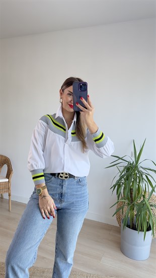 Yeşil Triko Detay Tasarım Gömlek
