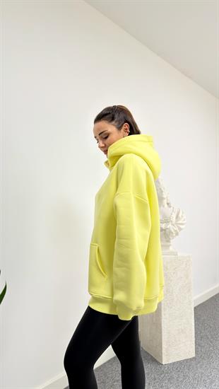 Sarı Kolu Etiket Detaylı Sweatshirt