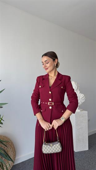 Luni Premium Bordo Etekli Takım