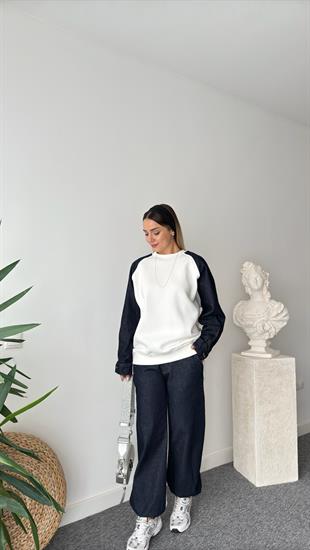 Borges Kot Garnili Beyaz Sweat Pantolon Takım