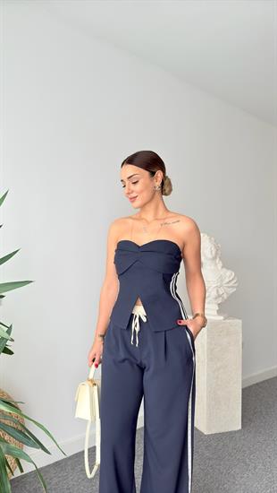 Ritto Şerit Detaylı Straplez Bluz