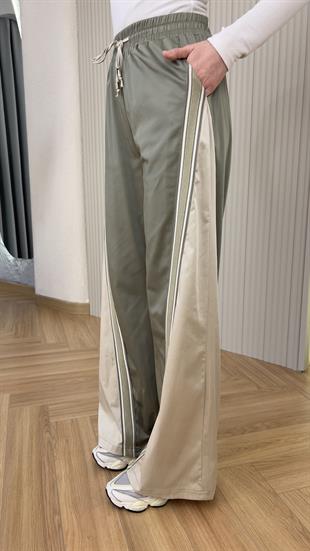 Velha Şerit Detaylı Tok Saten Pantolon