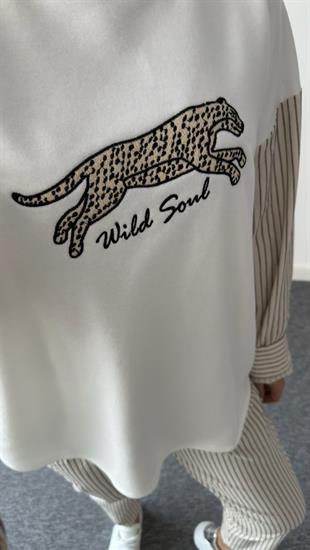 Vabu Kaplan Nakışlı Garnili Sweatshirt