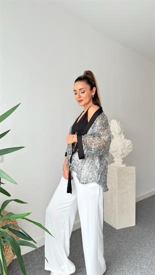 Parıltılı Tasarım Kimono Ceket