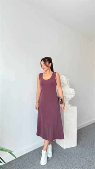 Bordo Mochi Basic Modal Elbise 