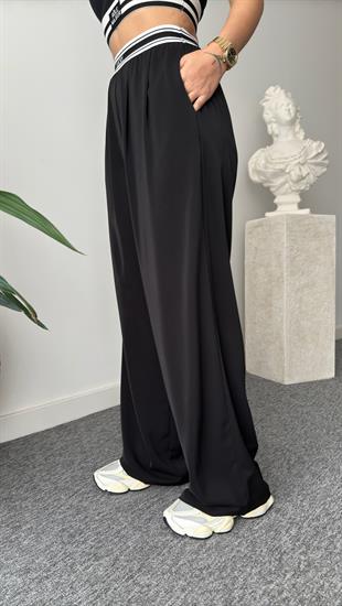 Lucky Bel Yazılı Siyah Pantolon