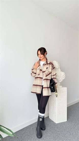 Leans Ekoseli Oversize Unisex Ceket