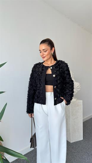Marka Model Çiçek Tül Detaylı Ceket