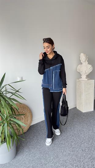 Boon Kot Detaylı Siyah Eşofman Takımı