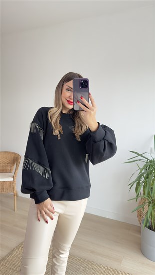 Sırt Detaylı Zincirli Tasarım Sweat