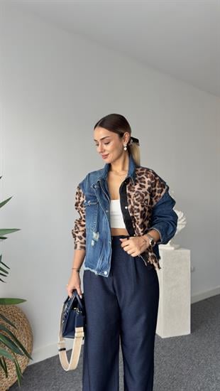 Tara Leopar Garnili Jean Ceket