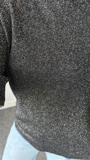 Siyah Simli Orijinal Merserize Bluz