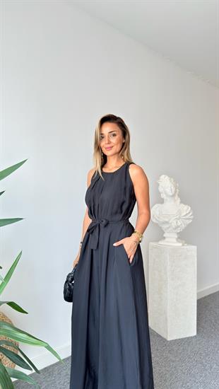 Siyah Maja Orj Marka Kuşaklı Tulum