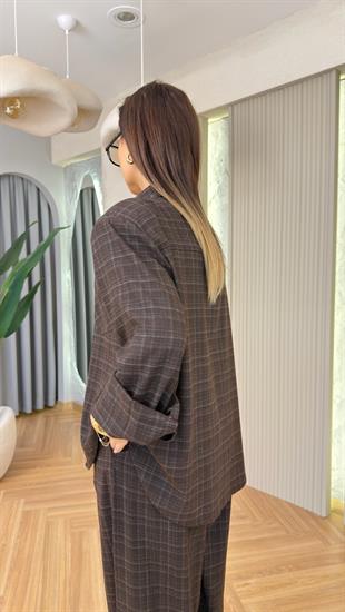 Janis Ekose Desenli Kahve Gömlek