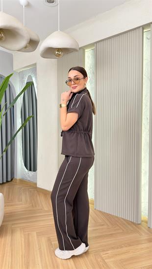 Kahve Ntwrk Model Büzgülü Modal Takım