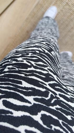 Zebra Desen  Beli Lastikli Pantolon