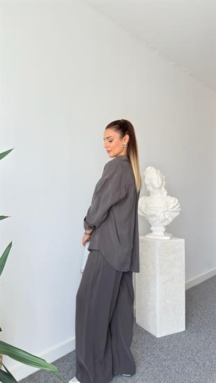 Haki Zegan Sırt Fermuarlı Tensel Takım