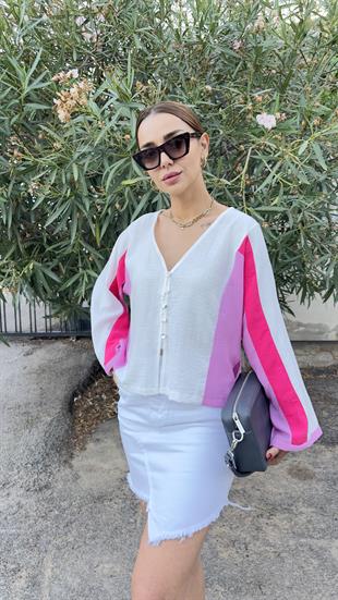 Marka Model Pembe Renk Geçişli Bluz