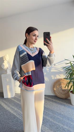 Sheri Tws Model Garnili Gri Sweat