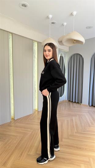 Siyah Gnies Polo Yaka Şardonlu Takım