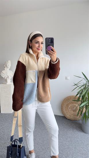 Orj Marka Renk Geçişli Peluş Ceket