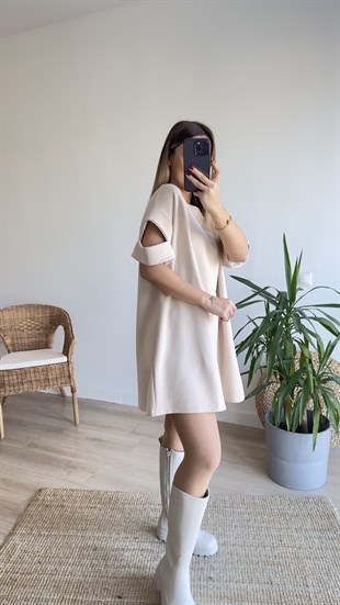 Kol Detaylı Taş Tunik Elbise 