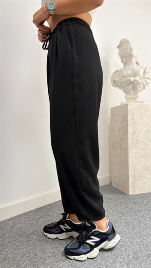 Siyah Lucka Pileli Şalvar Model Pantolon