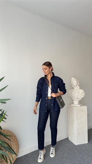 Maryon Cep Detaylı Laci Gömlek Ceket