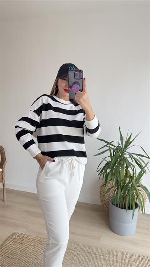 Kalın Çizgi Basic Sweatshirt